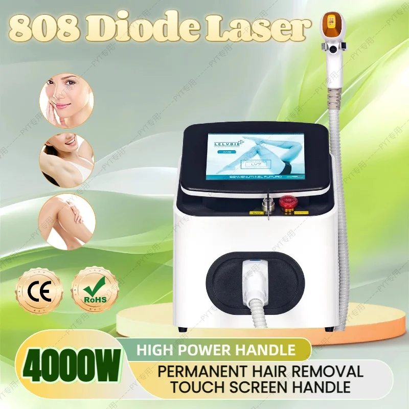 

High Power 4000W Diode Laser Alexandrite 3 Wavelength Ice Platinum Cooling Head Permanent Painless Body Hair Removal Instrument