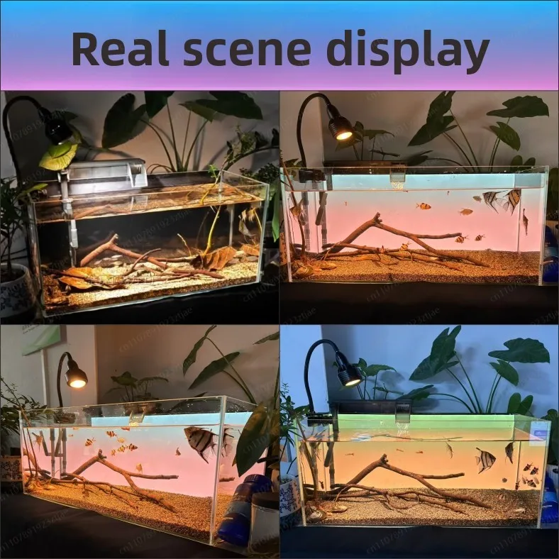 Turn Off The Light Black Fish Tank Background Light Board Rgbw Double Control Gradual Change Led Highlight Acrylic Luminous