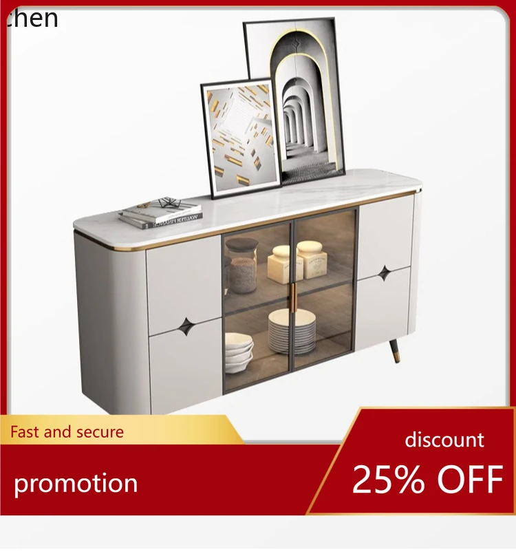 

ZML Entrance Cabinet Modern Minimalist Storage Rack Living Room Partition Rock Board Small Apartment Sideboard