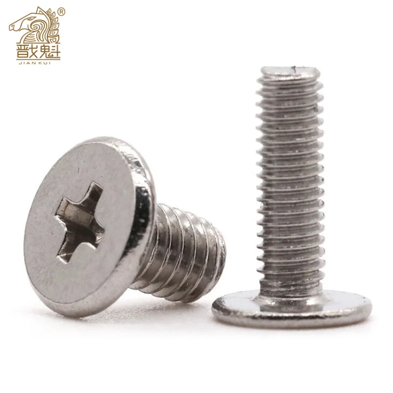 5/ 10/ 20pcs M1.4 M1.6 M2 M2.5 M3 M4 M5 M6 M8 304 Stainless Steel CM Cross Phillips Ultra Thin Super Low Flat Head Screw Bolt