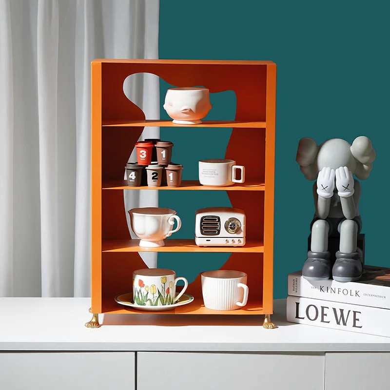 Living Room Tabletop Shelving Multi-layer Storage Rack Cups Tea Cups Coffee Cups Countertop Iron Shelf