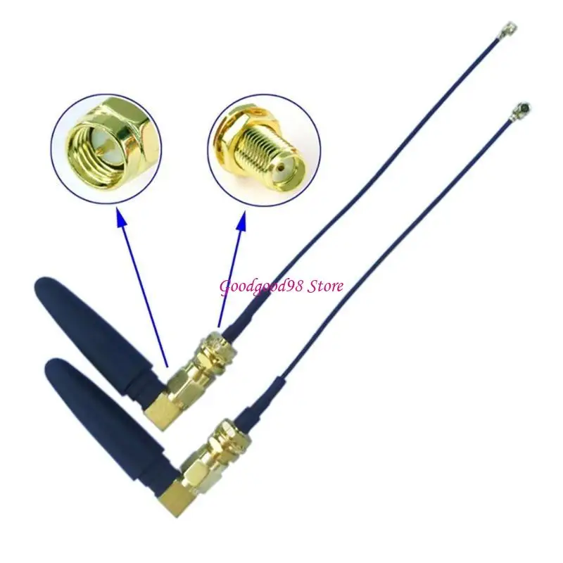 Upgraded WiFi Antenna 2.4GHz/5.8GHz Dual Bands 3dbi RPSMA-/SMA Connector Rubber Used for Mini PCI Card Camera USB 