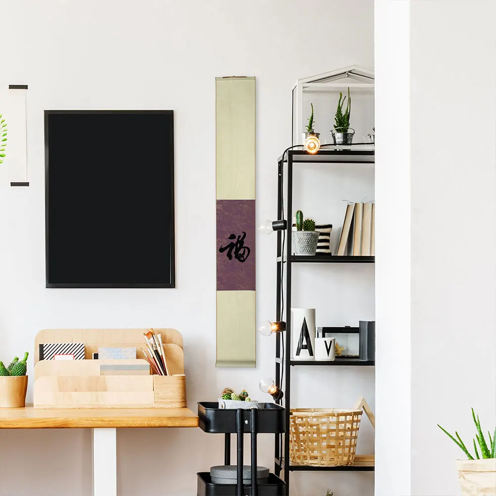 

2Pcs Calligraphy Art Scroll Xuan Paper Blank Hanging Wall Painting Supply Home Decoration Blank Scroll Painting Supply