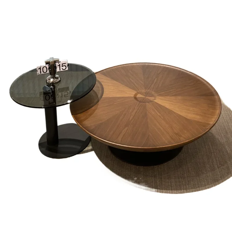 

Italian minimalist round flying saucer coffee table small apartment modern and simple living room home light luxury high-end
