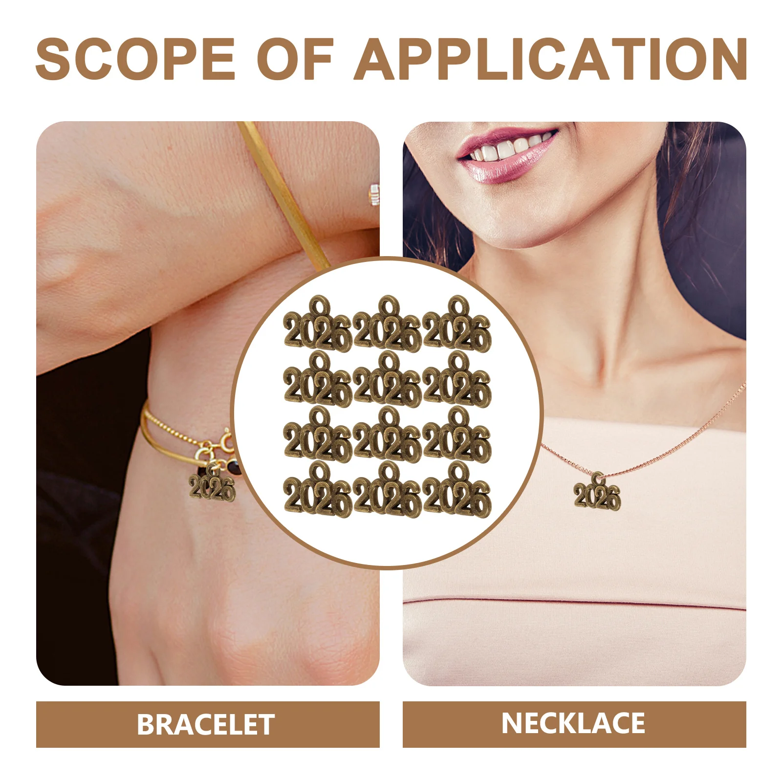 100 pçs diy liga ano número encantos jóias fazendo chaveiro pingente acessórios de metal vintage pulseira encantos número jóias