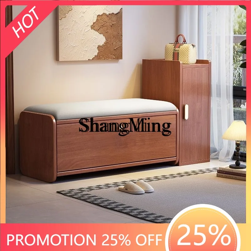 

SM wood tipping bucket, shoe changing stool, shoe cabinet, sitting storage at the entrance of the home, modern storage