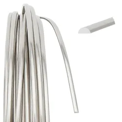 20Feet Nickel Silver Wire Half Round Craft Wire, 23 Gauge White Copper Beading Wire for Jewelry Making, Wire Wrapping, DIY Arts