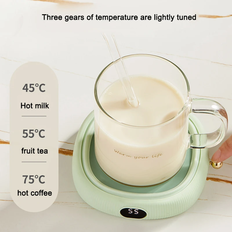 Coaster aquecimento para leite quente, copo quente constante, 55 graus aquecedor, copo de água, artefato