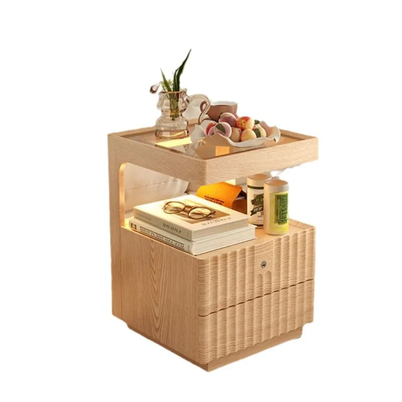 

Solid wood, bedside table, simple, modern, home, bedroom, locked storage