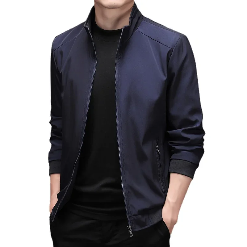 Fashion Jacket Men Autumn New Korean Mens Coats Stand Collar Casual Jacket Youth Trend Jackets for Men Plus Size M-5XL ZL234