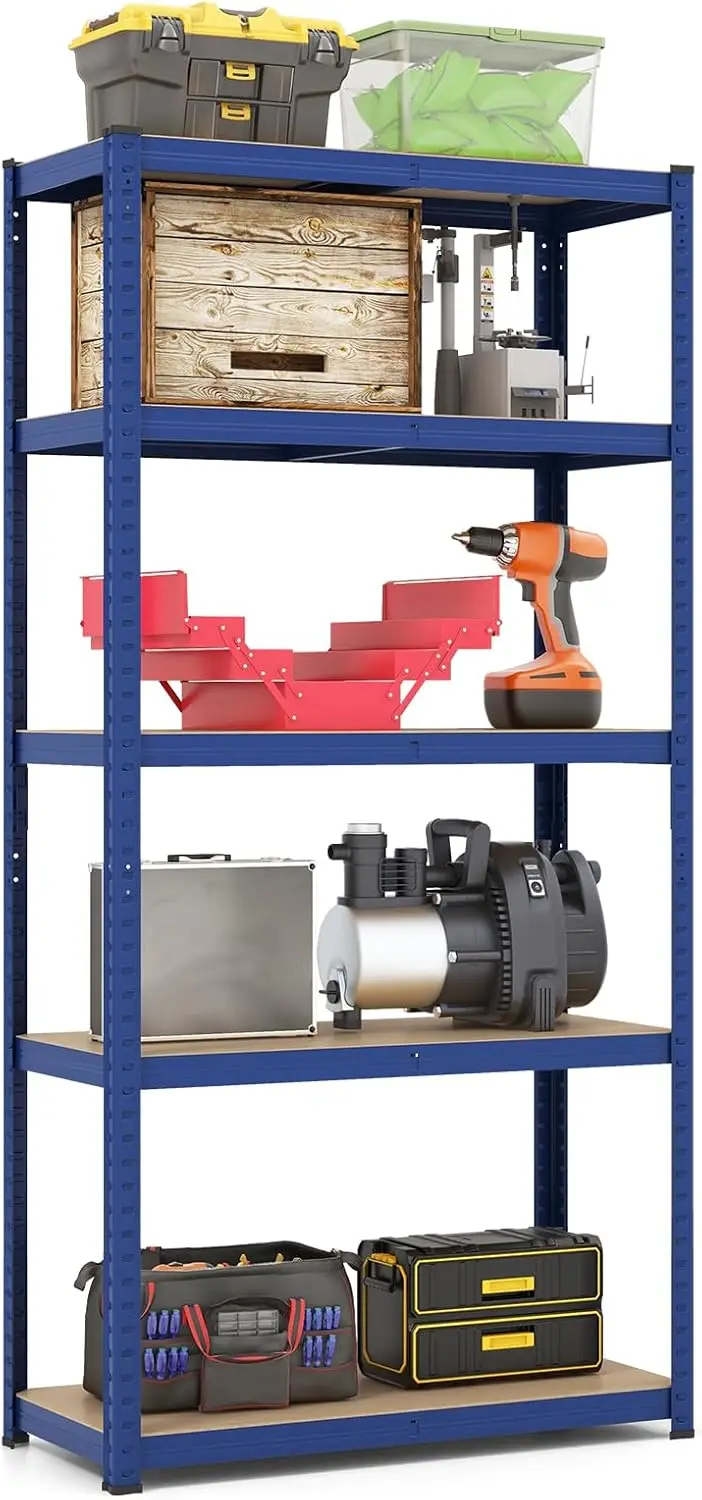 

5-Tier Heavy Duty Metal Shelving with 2000 LBS Load,Adjustable Garage Storage Utility Shelves,35”W x 16”D x 71”H Blue