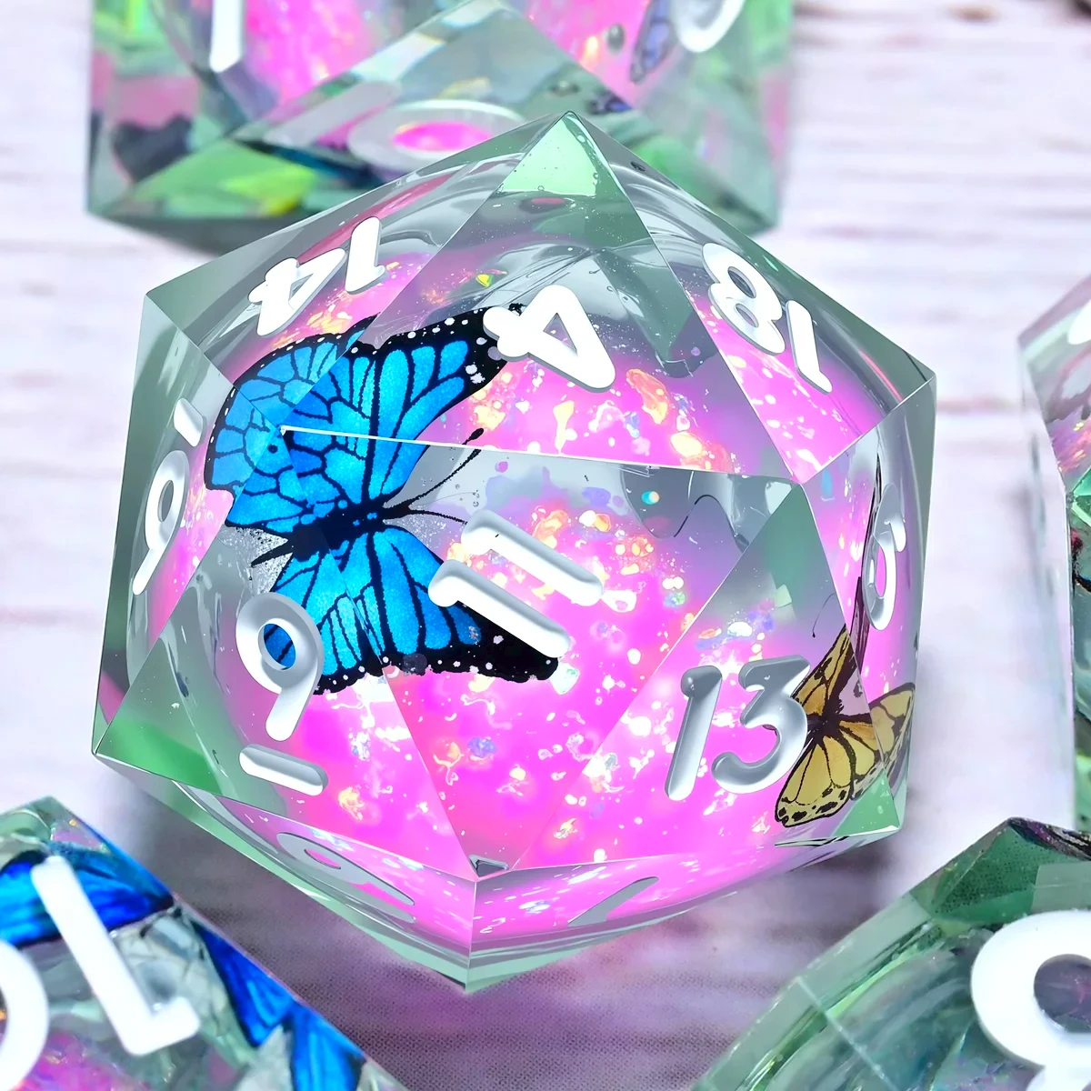 

7-Piece Set DND Resin Dice for Dungeons And Dragons DND 5e RPG Board Game Tabletop Role Playing Dice Gift for Birthday