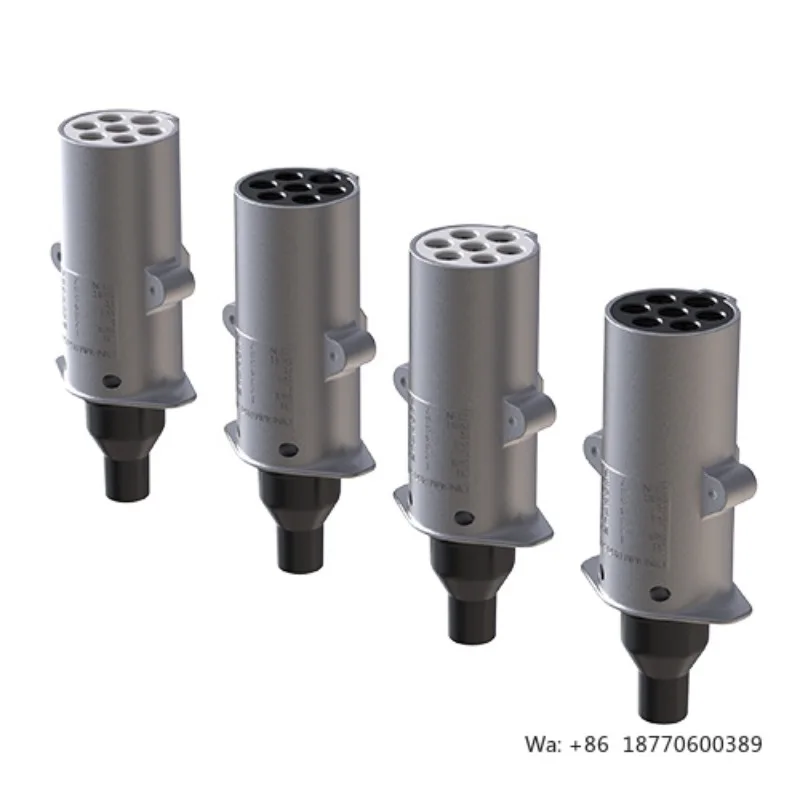 Custom Detachable 7pin Trailer Connector Male Female High Power Connector 24v Metal Plug and Socket  Truck Connector