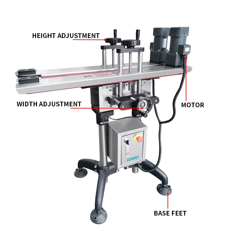 สายพานลำเลียงขวดแก้ว สายพานลำเลียงขวดพลาสติก สายการผลิตบรรจุและติดฉลาก (แบบกำหนดเอง)