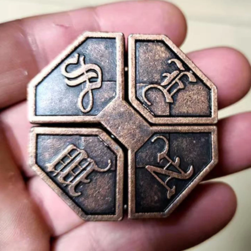 Bagua Lock Puzzle Disentanglement Brain Teaser Metal Educational Toys For Kids Teens IQ Test Mind Challenging Games