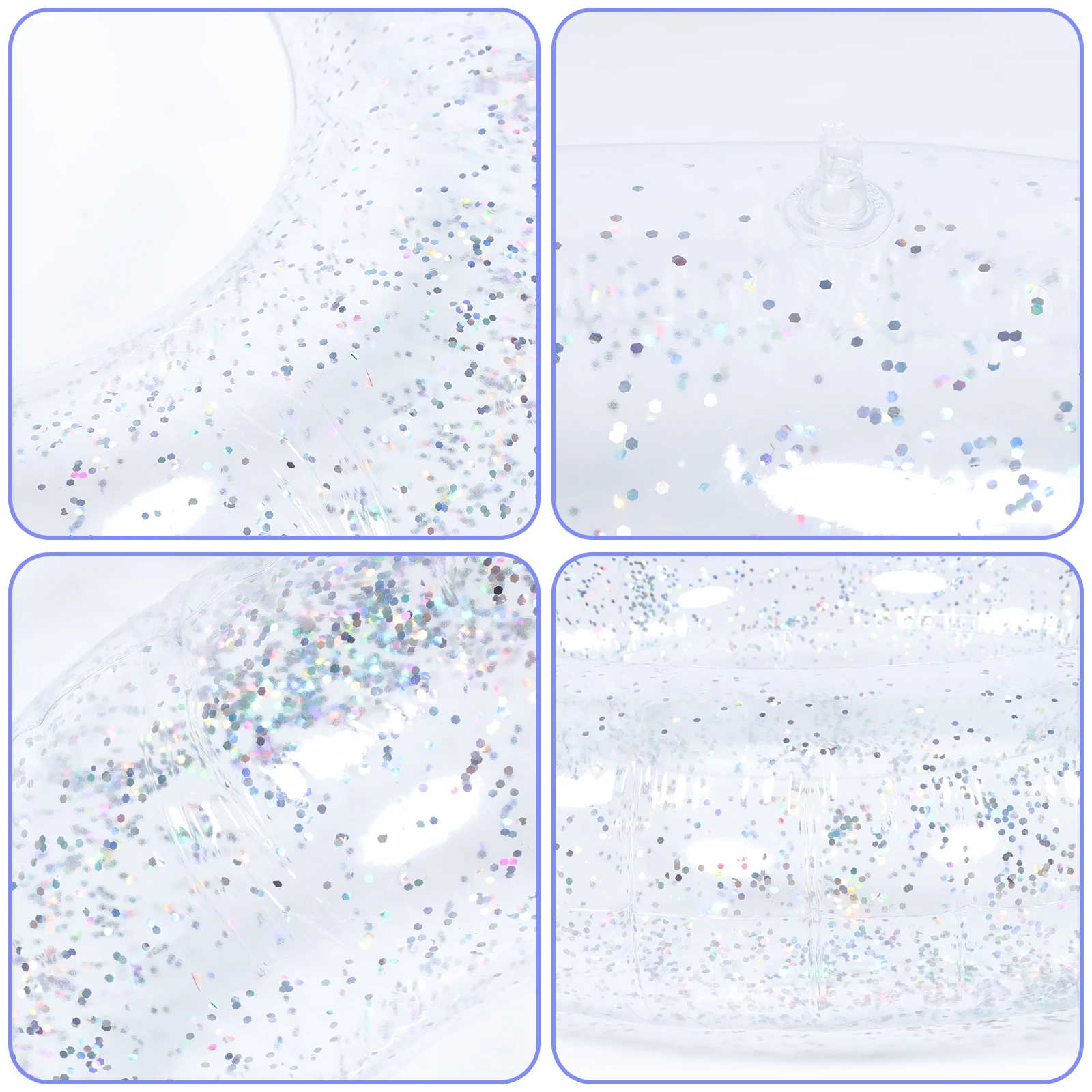 

Beach Transparent Swimming Ring The Pool Float Plastic Glitter Inflatable