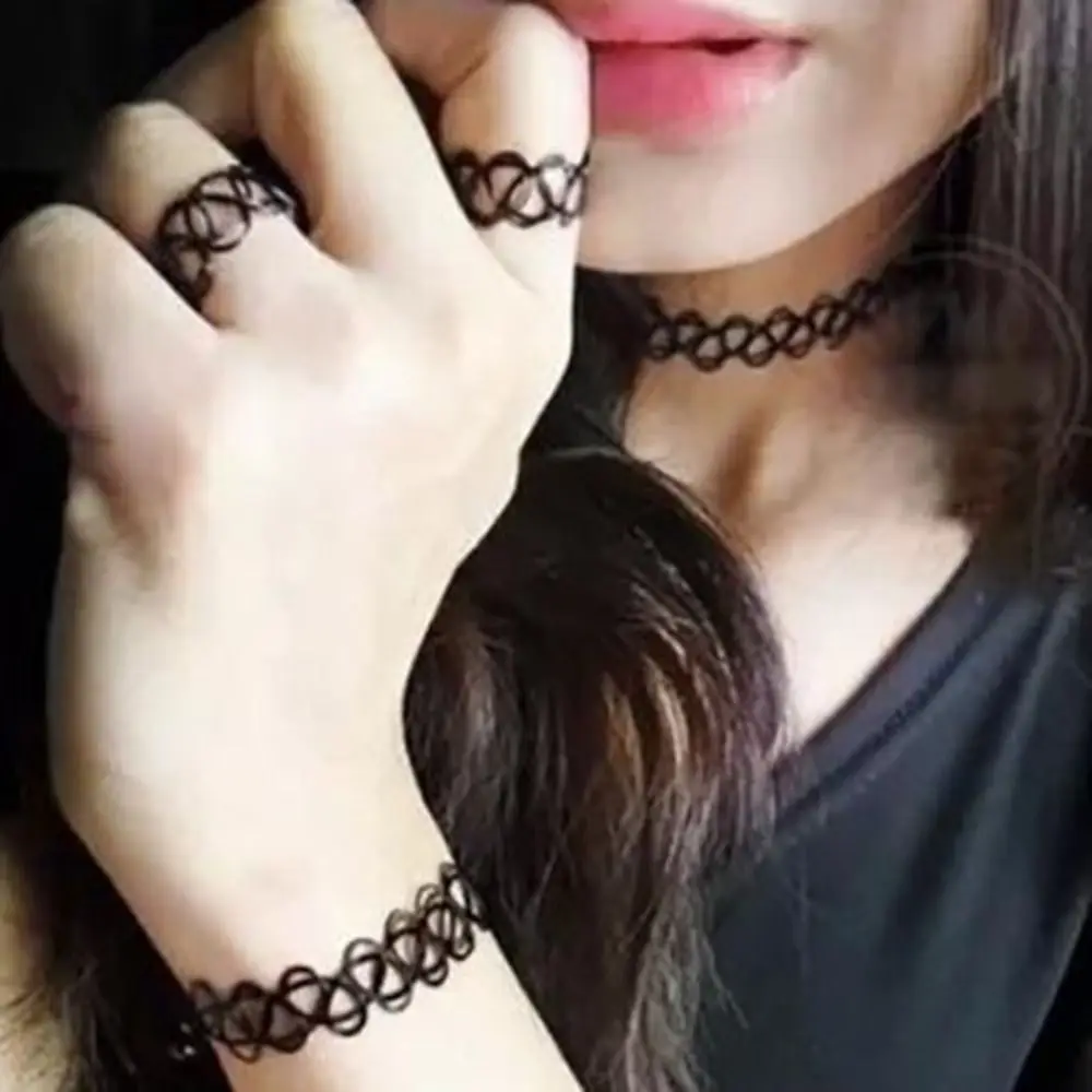 Multi Color Braided Fish Thread Gothic Jewellery Choker Necklace  Choker Retro Necklace Vintage Elastic