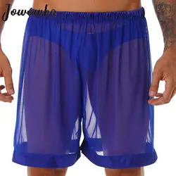 Cuecas de malha transparentes para homens, roupas íntimas transparentes, boxers soltos, shorts, calcinhas, lingerie, cuecas, clubwear, pijamas, roupas de banho