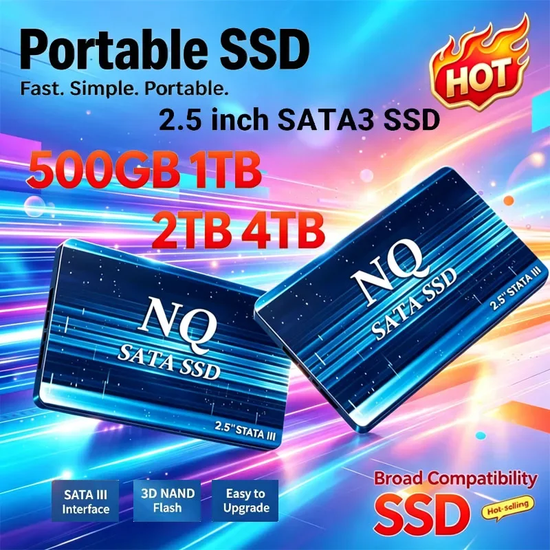 Hot Sale 2.5 Inch SATA III SSD 500GB 1TB 2TB 4TB High Speed Internal Solid State Drive SATA3 Hard Disk for Laptop Desktop PC