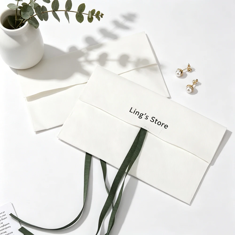50/100 Stück Benutzerdefinierte Logo Weiße Dicke Baumwoll-Umschlagtaschen Schmuckverpackung Klappbeutel Musselin-Leinwand Geschenk Haar-Kosmetik Organizer – Detail 5