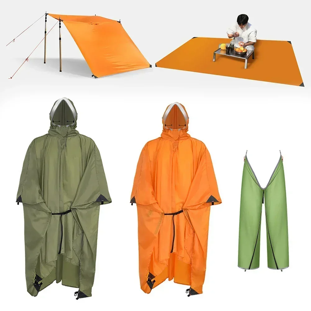 

Raincoat Suit 20D Nylon Rain Poncho Rain Pants Shelter Lightweight Waterproof Hiking Raincoat With Pants Camping Hiking Gear