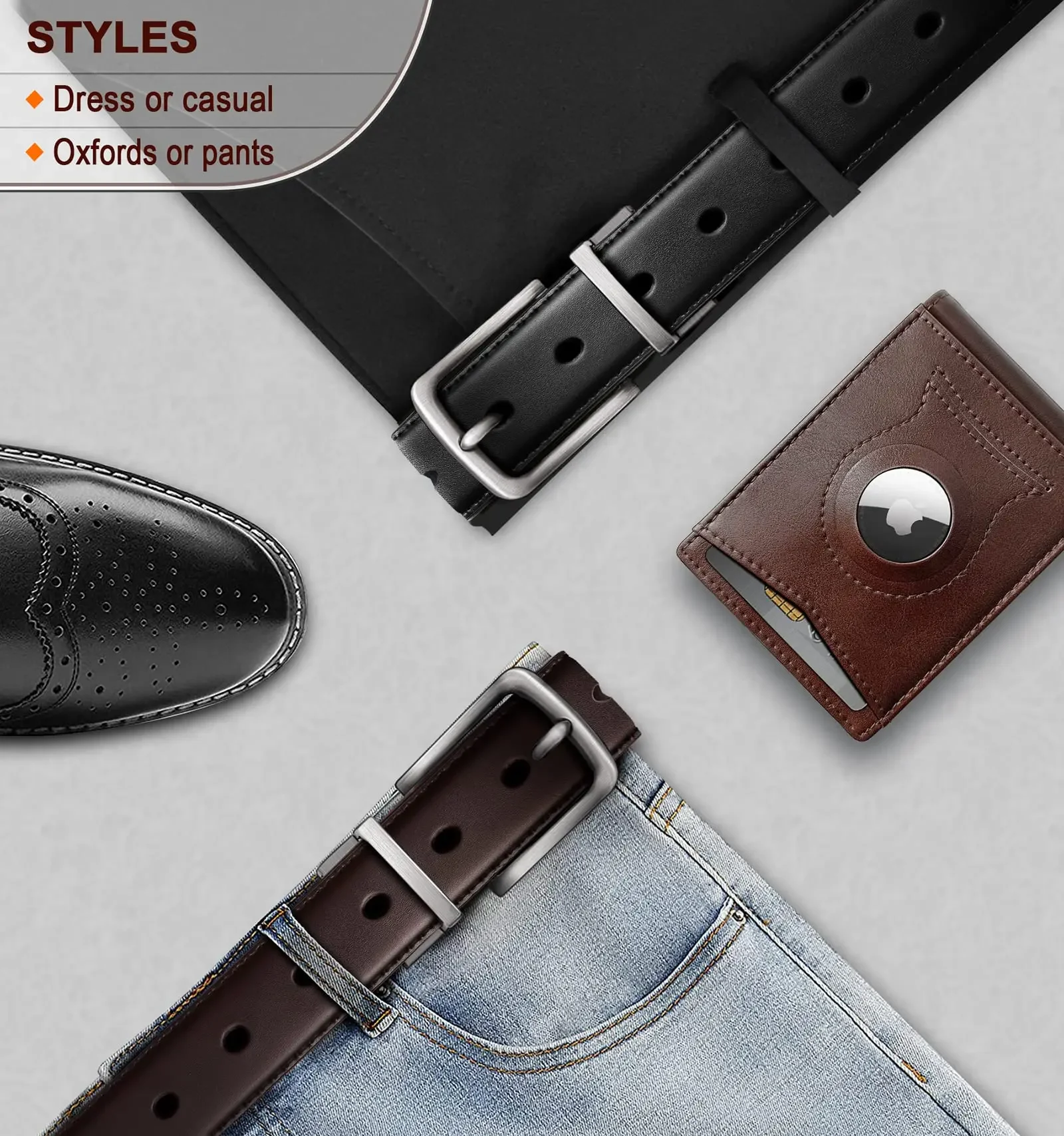 Men's leather belt double-sided Leather Belt Fashion Automatic Buckle Belt for Popular Business High Quality Male Belt