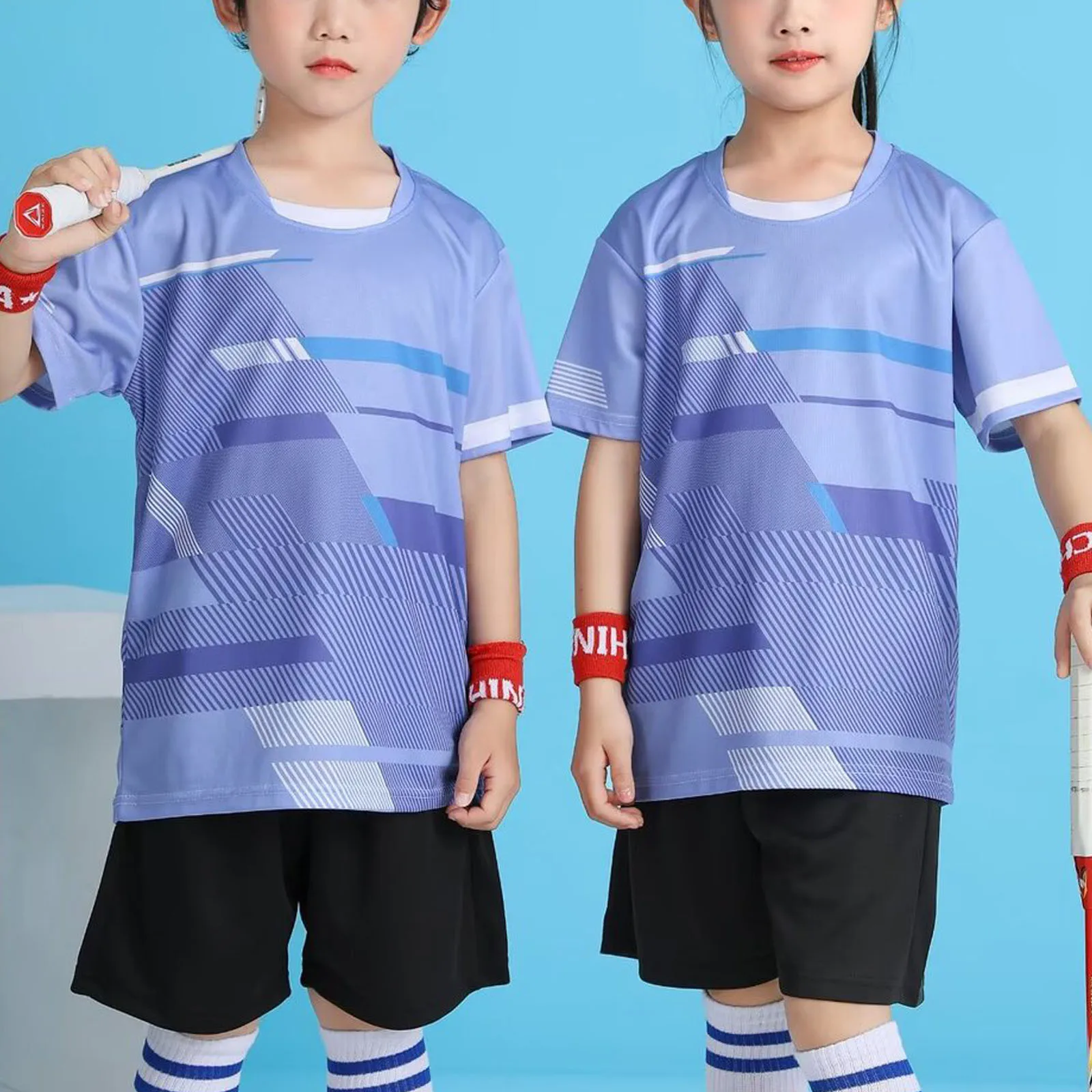 Детская футбольная форма для мальчиков, тренировочный костюм для футбола, бадминтона, стильная футболка с короткими рукавами + шорты, спортивная одежда из 2 предметов