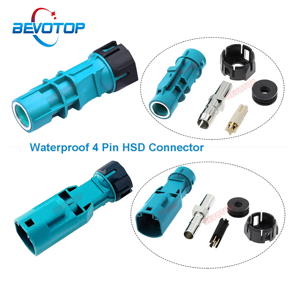 1PCS Universal Waterproof HSD Water Blue Code Z Male/Female Connector RSBG Type for Car LVDS Video Line BEVOTOP