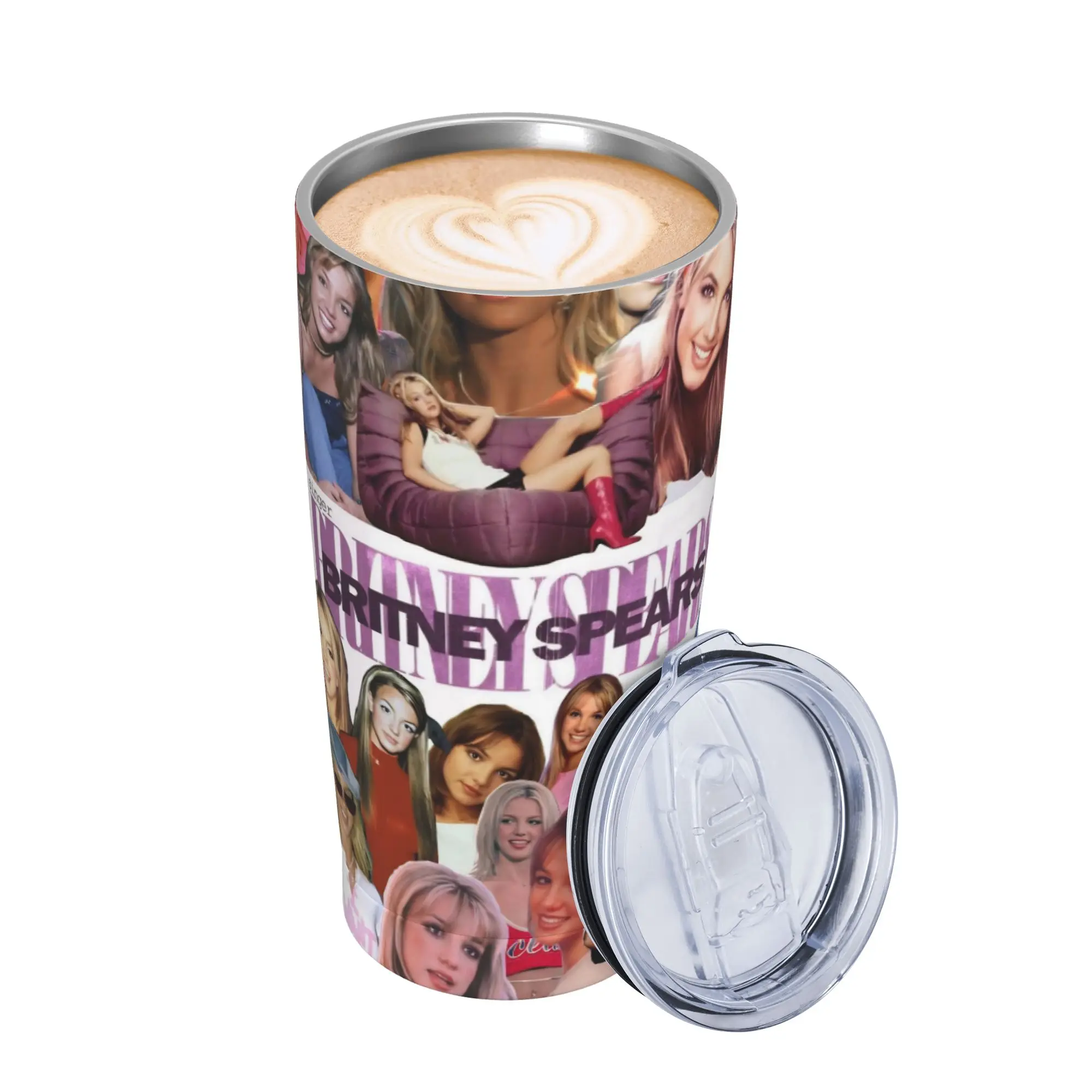 Singer Britney Spears Insulated Tumbler with Straws  Vacuum Coffee Mugs Double Wall Car Bottle Cup 20oz