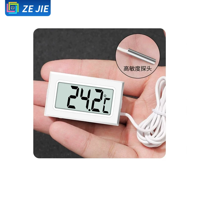Digital Thermometer with Probe, High Precision, Electronic Temperature Sensor for Fish Tank Aquarium & Breeding, Fridge Thermome