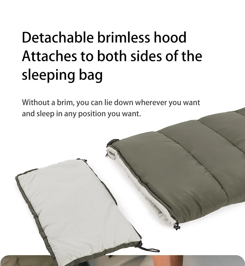 Naturehike 2026 Neuer Schlafsack mit Kapuze, Verbindbar, Doppelt Großer, Waschbarer Outdoor-Camping-Schlafsack – Detail 3