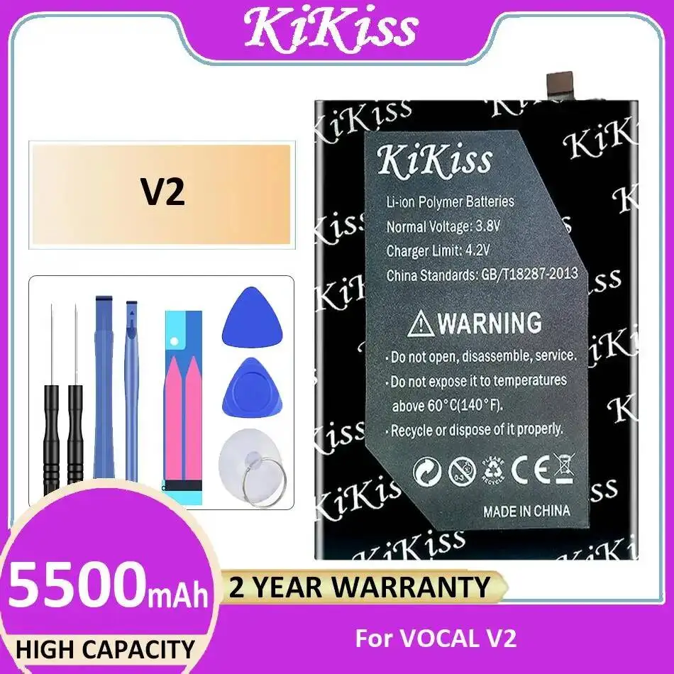 

Аккумулятор мобильного телефона емкостью 5500 мАч для долговечности Vocal V2