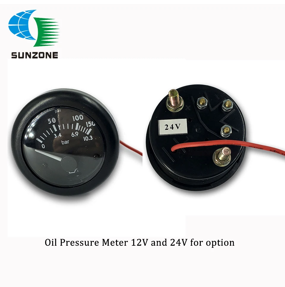 Water Temperature Meter Oil Pressure Gauge Votage Indicator 12V 24V Diesel Genset