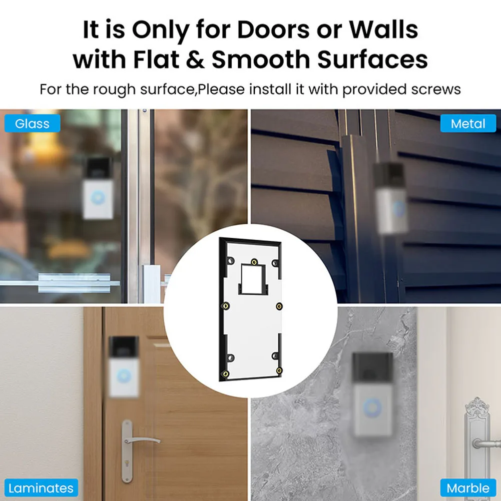 استخدام داخلي في الهواء الطلق بدون حفر جرس الباب جبل سهل التركيب حامل جرس الباب خيار التثبيت الراحة #4