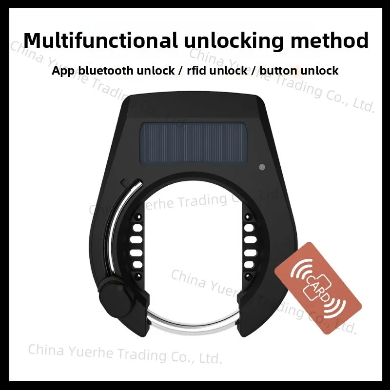 

Bluetooth smart horseshoe lock, bicycle lock metal case solar USB charging