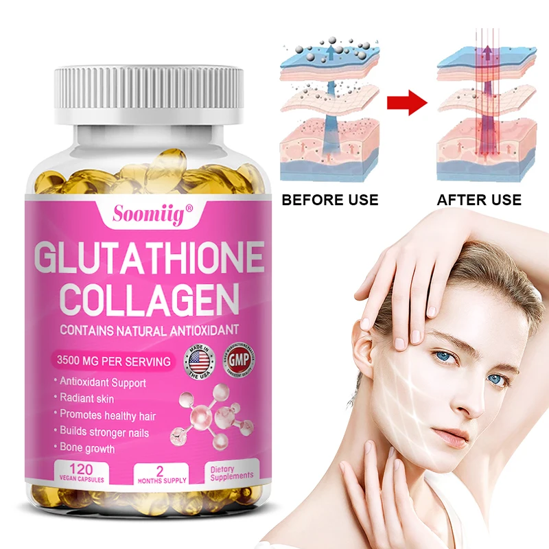 Collagen with Glutathione, Advanced Hydrolyzed Formula for Optimal Absorption, Skin, Hair, Nails & Joints, Natural Antioxidant