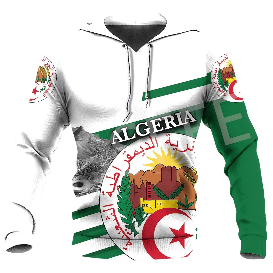 NewFashion Africa Country Algeria Flag Tattoo Retro Tracksuit 3DPrint Harajuku Casual Streetwear Pullover Funny Jacket Hoodies 5