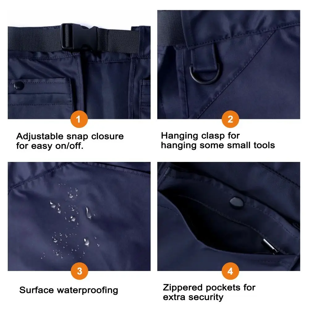 Fashion Multi-functional Waist Pack Multi-pocket Black Apron Belt Bag Portable Waterproof Fanny Pack Outdoor Sports