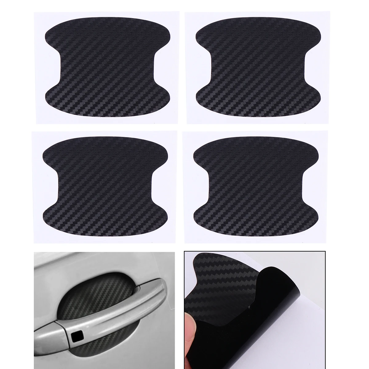 

4pcs Car Door Handle Scratch Protector Sticker Paint Scratch Protection Guard Film Self-Adhesive Universal Fit For Auto Vehicle