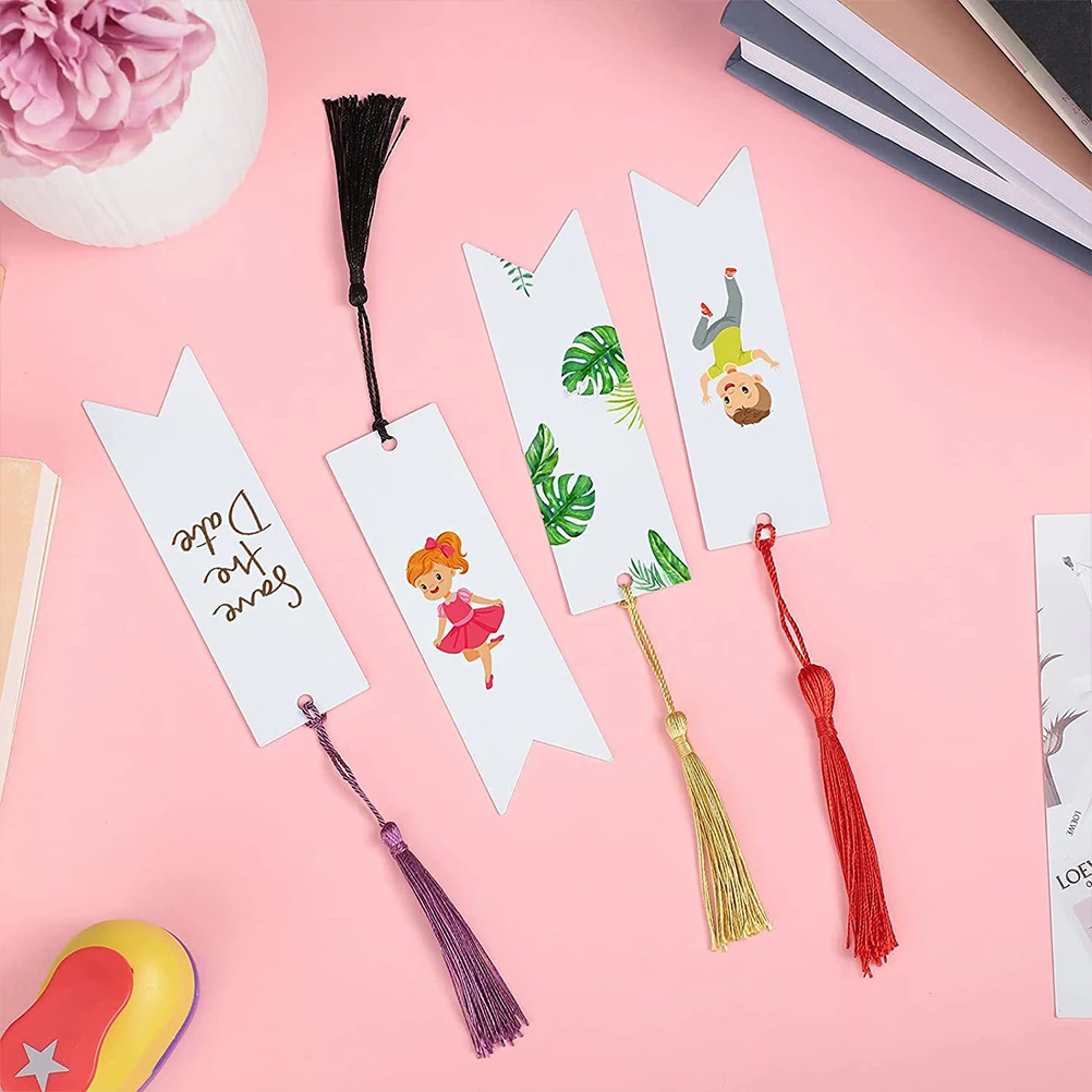 

12 Sets Student Fringe Gifts Long Lasting Page Marker Delicate Tassel Acrylic Acrylic Bookmark Blanks Bookmarks Accessories