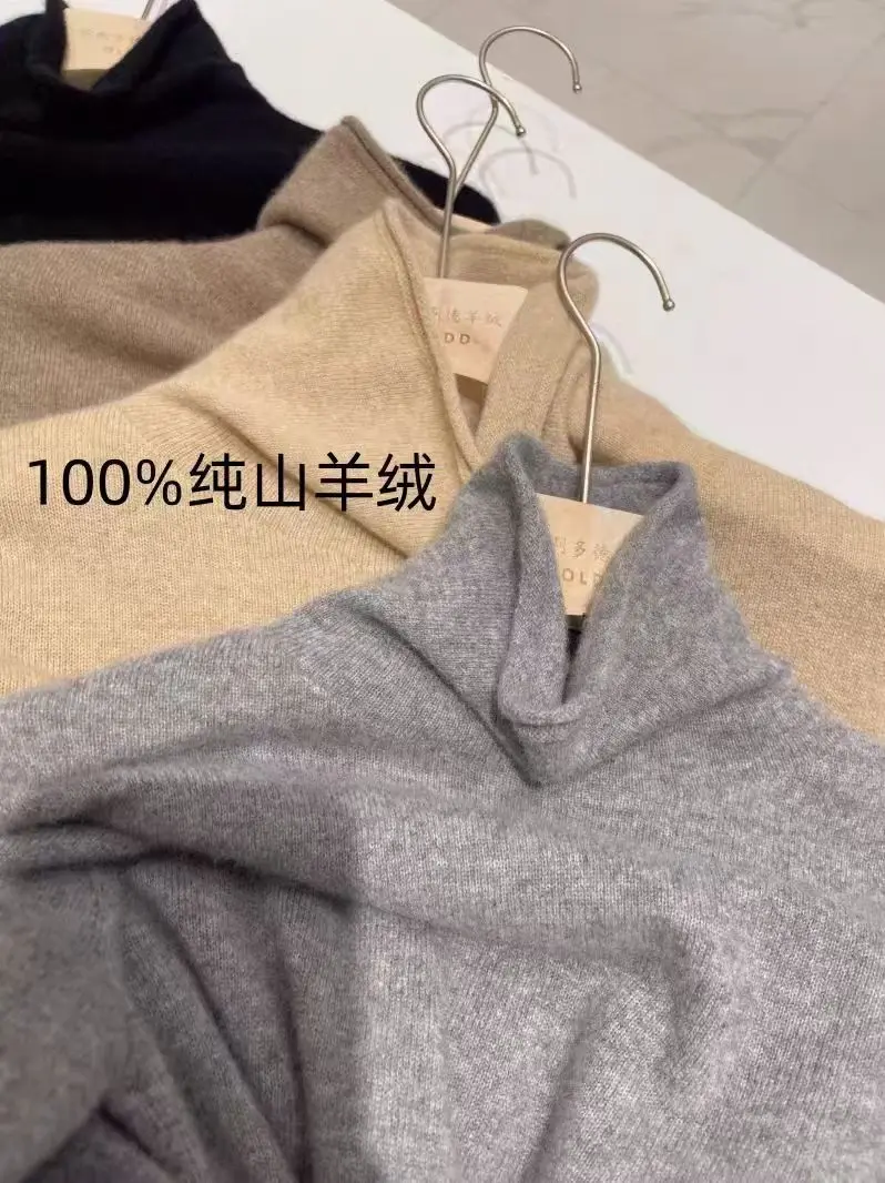 100% pure cashmere free collar wool bottoming autumn and winter slim sweater Joker needle bottoming