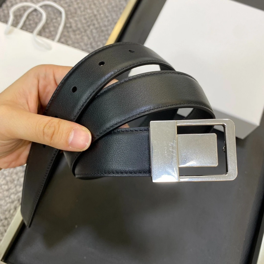 

Top Layer Cowhide Leather Square Buckle Designer Belt Luxury Brand Genuine Leather Decorative Women's Belt Fashionable 2026