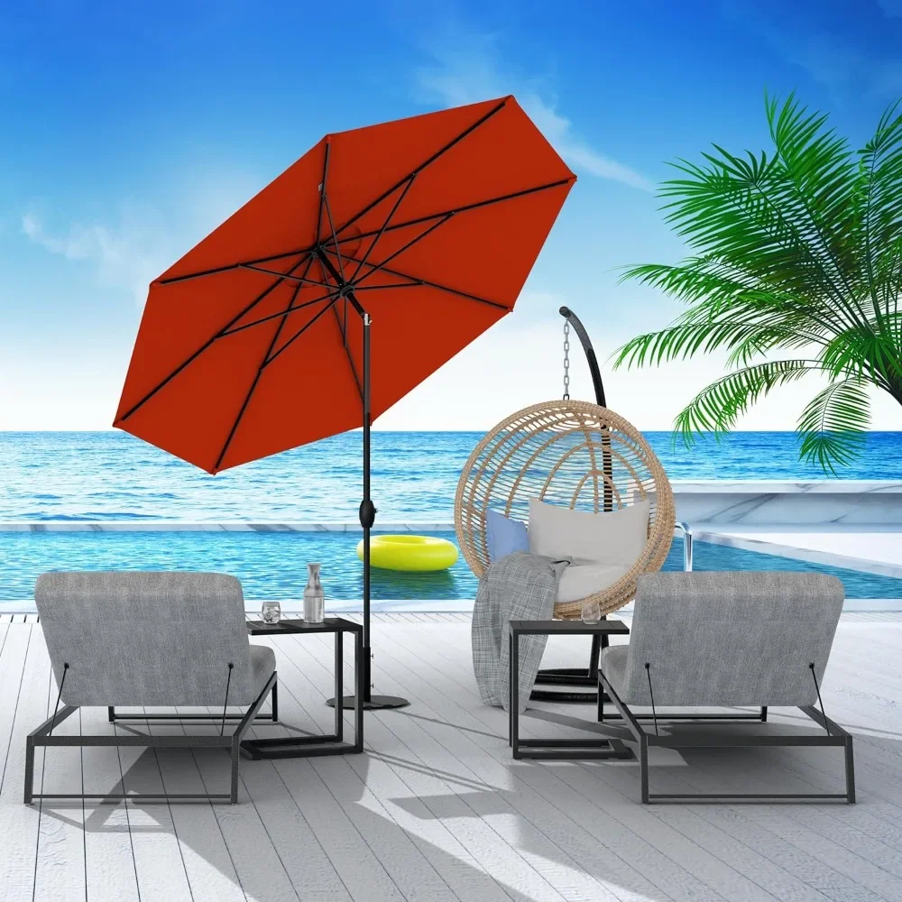 

XMSJ Umbrellas 10-Year-No-Fade - 9 Feet outdoor umbrella Apple Red Polyester Fabric - Umbrella Outdoor Patio,Patio Umbrellas