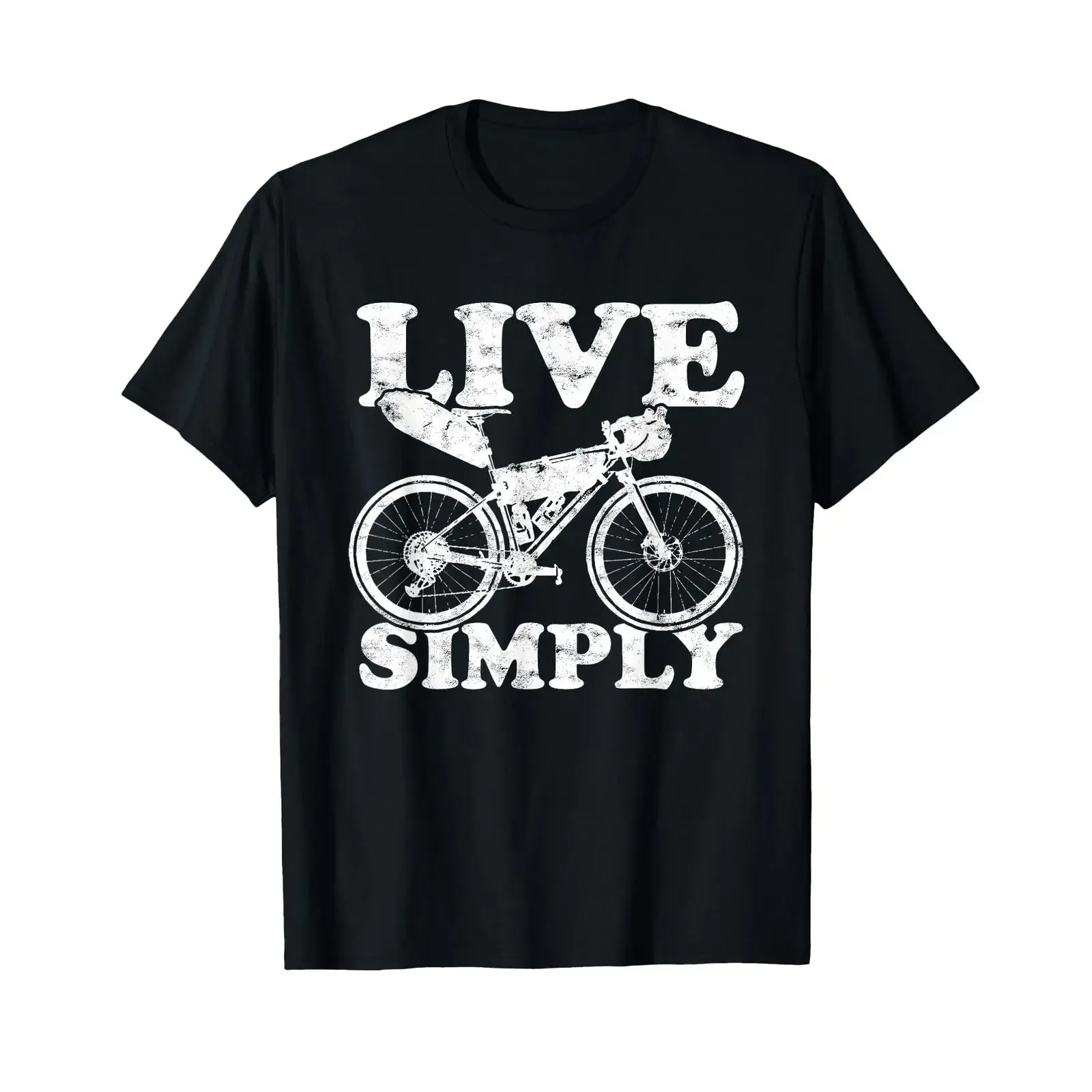 Bikepacking Bicycle Pack Gravel Bike Cycling T Shirt black vintage Washed Stretched designer clothes graphic Slightly