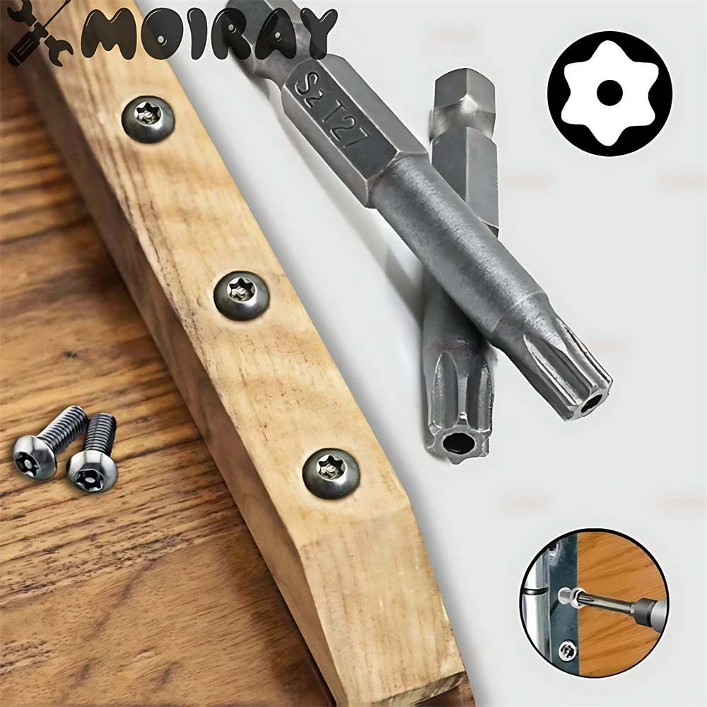 Torx 중공 스크루 드라이버 플랫 헤드 변조 방지 보안 드릴 비트 세트, 전기 드릴용, 1/4 인치 육각 드라이버 비트, 11 개, 12 개