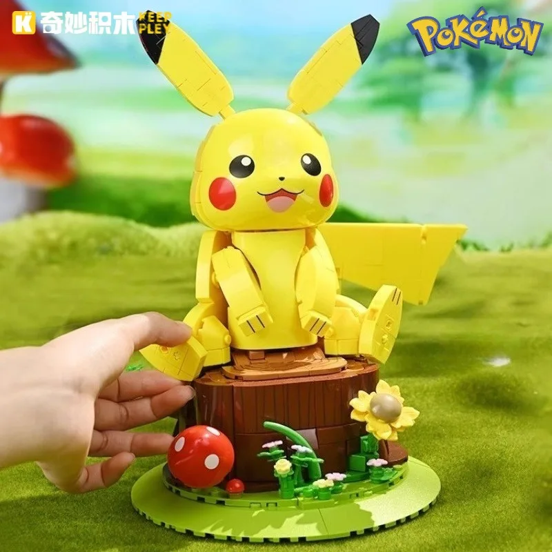 

Keeppley Pikachu Assembled building Block Kawaii Pokemon Anime Toy Model Desktop Ornament Children's Holiday Gift