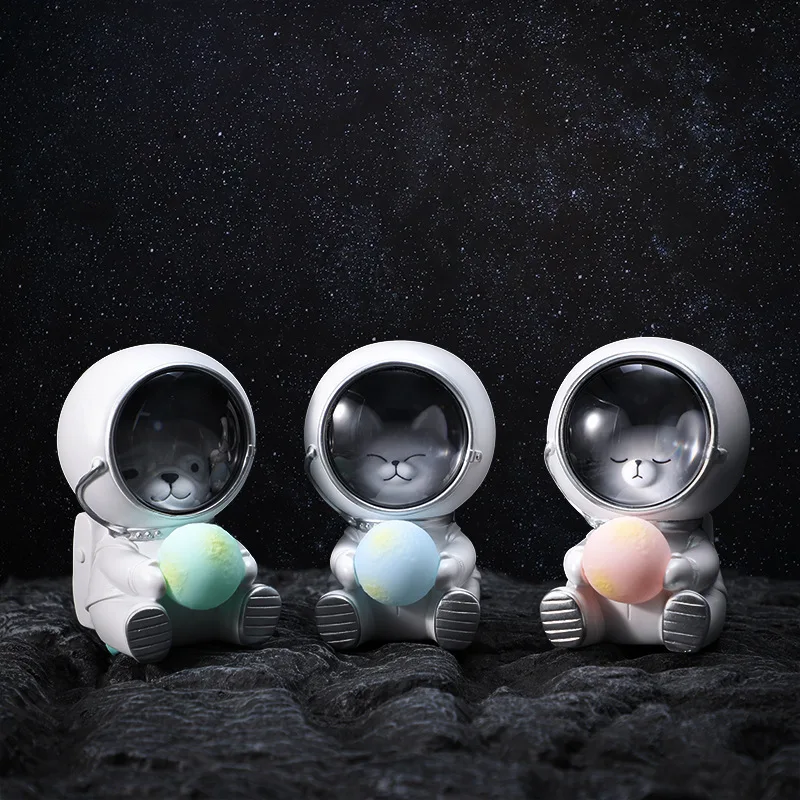 

Homhi Astronauts Led Night Light Home Ornament Desktop Cute Children's Room Ornaments Veilleuse Cat Dog Lamp HNL-199