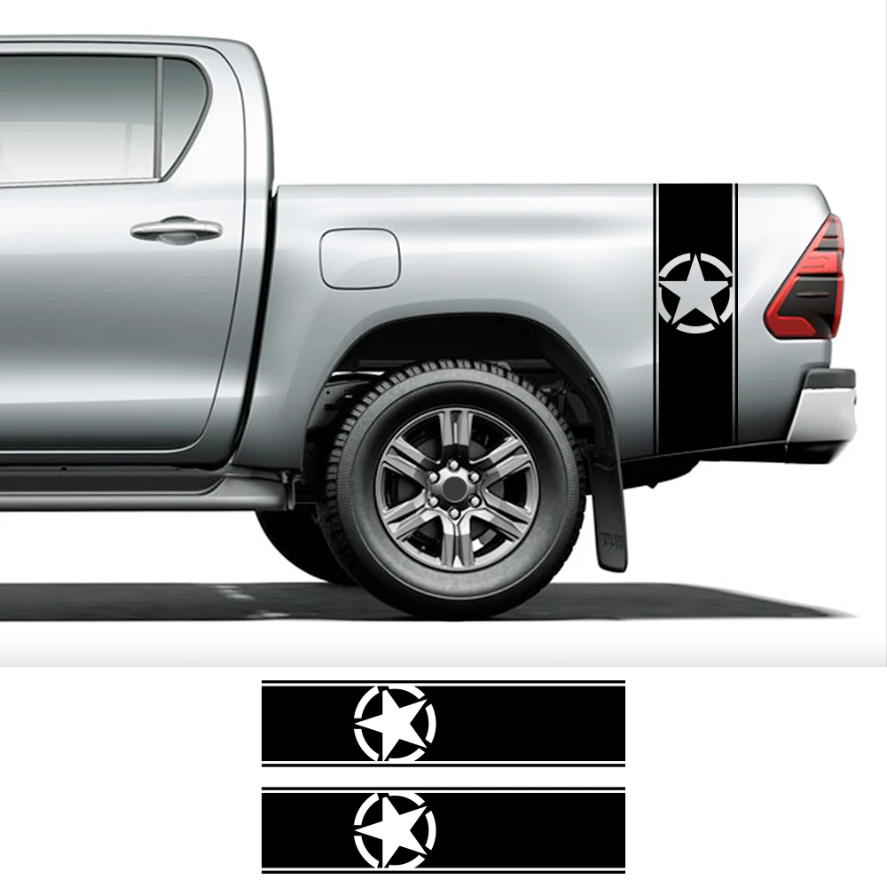 Pegatinas universales para coche, accesorios de calcomanías laterales de cama para camioneta Ford F150 GMC Sierra Toyota Hilux Dodge Ram Isuzu Dmax