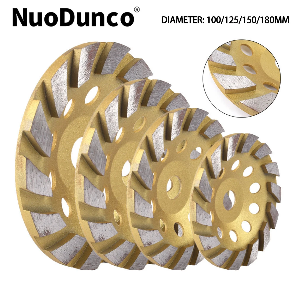 1pc100/125/150/180mm Concrete Stone Ceramic Turbo Diamond Grinding Cup Wheel Disc Stone Ceramic Marble Cutting For Angle Grinder