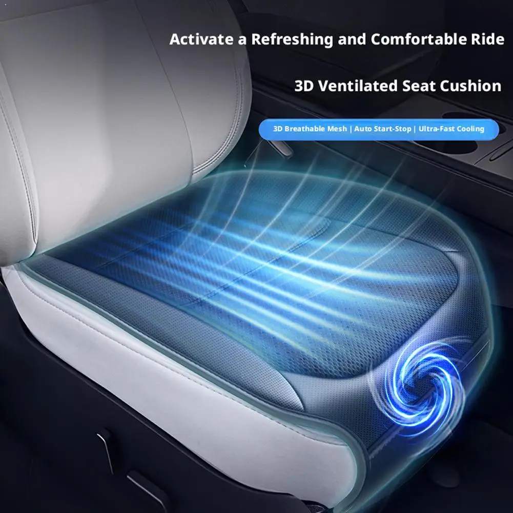 Summer Cooling Seat Cushion USB Powered Ventilated Fan PadAuto On/Off Breathable Ice Silk Car Seat Cover ﻿Car Accessories